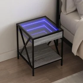 Mesa de centro con Infinity LED gris Sonoma 40x40x49 cm de , Mesitas de noche - Ref: Foro24-3284099, Precio: 67,20 €, Descuen...