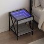 Mesa de centro con Infinity LED gris Sonoma 40x40x49 cm de , Mesitas de noche - Ref: Foro24-3284099, Precio: 68,24 €, Descuen...