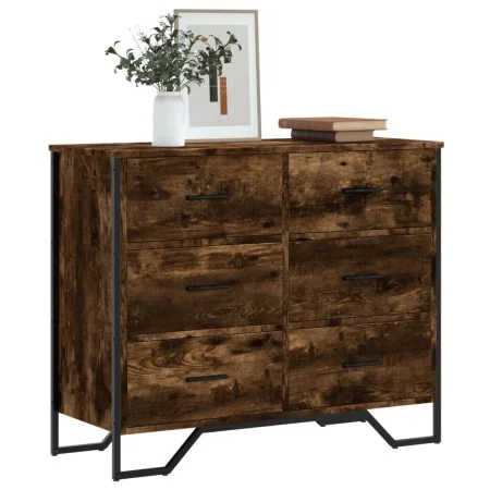 Cajonera de madera de ingeniería roble ahumado 91x35,5x74,5 cm de , Cajoneras - Ref: Foro24-3295304, Precio: 144,74 €, Descue...