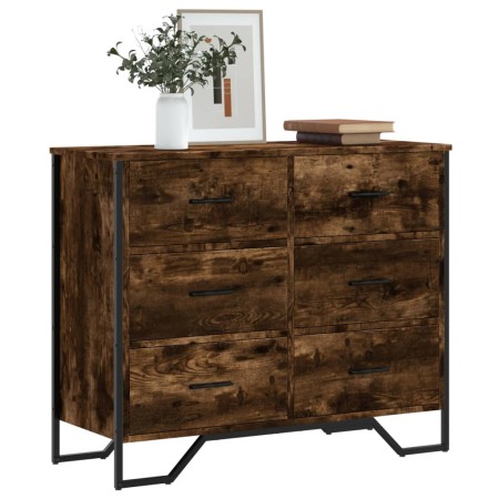 Cajonera de madera de ingeniería roble ahumado 91x35,5x74,5 cm de , Cajoneras - Ref: Foro24-3295304, Precio: 146,91 €, Descue...