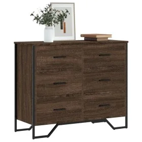 Cajonera de madera de ingeniería marrón roble 91x35,5x74,5 cm de , Cajoneras - Ref: Foro24-3295306, Precio: 123,66 €, Descuen...