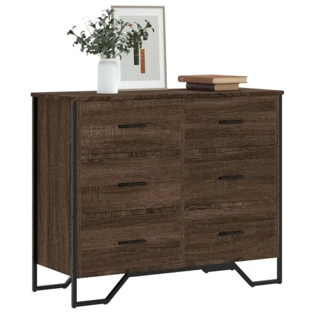 Cajonera de madera de ingeniería marrón roble 91x35,5x74,5 cm de , Cajoneras - Ref: Foro24-3295306, Precio: 123,66 €, Descuen...