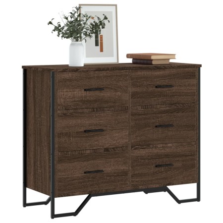 Cajonera de madera de ingeniería marrón roble 91x35,5x74,5 cm de , Cajoneras - Ref: Foro24-3295306, Precio: 128,65 €, Descuen...