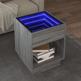 Mesa de centro con Infinity LED gris Sonoma 40x40x50 cm de , Mesas de centro - Ref: Foro24-847649, Precio: 72,72 €, Descuento: %
