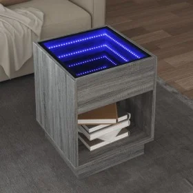 Mesa de centro con Infinity LED gris Sonoma 40x40x50 cm by , Coffee table - Ref: Foro24-847649, Price: 71,62 €, Discount: %