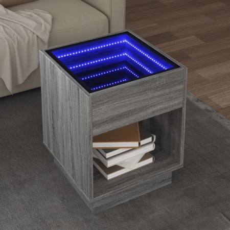 Mesa de centro con Infinity LED gris Sonoma 40x40x50 cm de , Mesas de centro - Ref: Foro24-847649, Precio: 72,72 €, Descuento: %