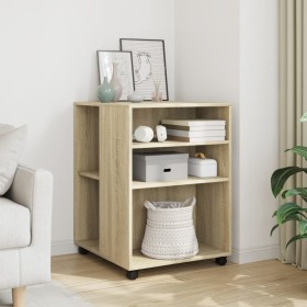 Mesa auxiliar con ruedas madera ingeniería Sonoma 55x60x78 cm de , Armarios archivadores - Ref: Foro24-853157, Precio: 89,13 ...