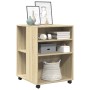 Mesa auxiliar con ruedas madera ingeniería Sonoma 55x60x78 cm de , Armarios archivadores - Ref: Foro24-853157, Precio: 89,13 ...