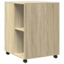 Mesa auxiliar con ruedas madera ingeniería Sonoma 55x60x78 cm de , Armarios archivadores - Ref: Foro24-853157, Precio: 89,13 ...