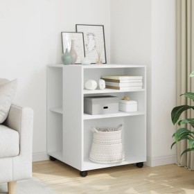 Mesa auxiliar con ruedas madera ingeniería blanco 55x60x78 cm de , Armarios archivadores - Ref: Foro24-853155, Precio: 88,87 ...