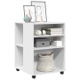 Mesa auxiliar con ruedas madera ingeniería blanco 55x60x78 cm de , Armarios archivadores - Ref: Foro24-853155, Precio: 88,87 ...