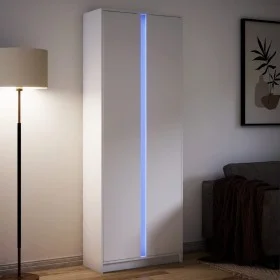 Aparador con LED madera de ingeniería blanco 74x32,5x200 cm de , Aparadores - Ref: Foro24-3307891, Precio: 162,67 €, Descuent...