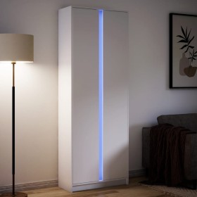 Aparador con LED madera de ingeniería blanco 74x32,5x200 cm de , Aparadores - Ref: Foro24-3307891, Precio: 164,84 €, Descuent...
