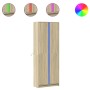 Aparador con LED madera ingeniería roble Sonoma 74x32,5x200 cm de , Aparadores - Ref: Foro24-3307893, Precio: 146,49 €, Descu...