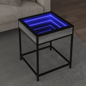 Mesa de centro con Infinity LED gris Sonoma 40x40x51 cm de , Mesas de centro - Ref: Foro24-847675, Precio: 55,04 €, Descuento: %