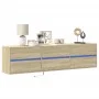 Mueble de TV de pared con LED roble Sonoma 180x31x45 cm de , Muebles TV - Ref: Foro24-3307935, Precio: 155,12 €, Descuento: %