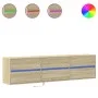 Mueble de TV de pared con LED roble Sonoma 180x31x45 cm de , Muebles TV - Ref: Foro24-3307935, Precio: 155,12 €, Descuento: %