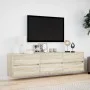Mueble de TV de pared con LED roble Sonoma 180x31x45 cm de , Muebles TV - Ref: Foro24-3307935, Precio: 155,12 €, Descuento: %