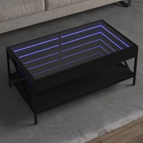 Mesa de centro con Infinity LED negro 90x50x38 cm de , Mesas de centro - Ref: Foro24-847707, Precio: 111,62 €, Descuento: %