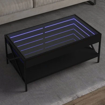 Mesa de centro con Infinity LED negro 90x50x38 cm de , Mesas de centro - Ref: Foro24-847707, Precio: 110,07 €, Descuento: %