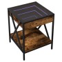 Mesa de centro con Infinity LED roble ahumado 40x40x49 cm de , Mesas de centro - Ref: Foro24-847694, Precio: 65,28 €, Descuen...