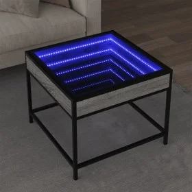 Mesa de centro con Infinity LED gris Sonoma 50x50x41 cm de , Mesas de centro - Ref: Foro24-847680, Precio: 69,31 €, Descuento: %