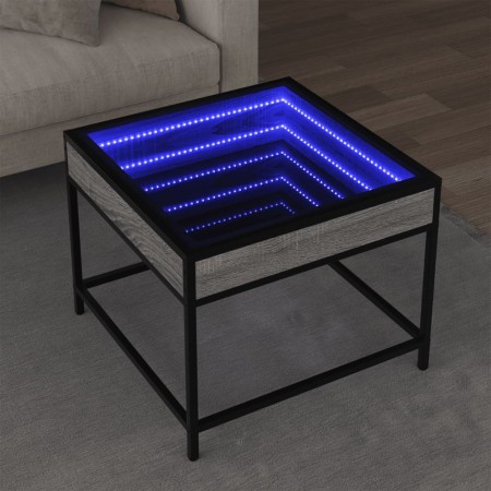 Mesa de centro con Infinity LED gris Sonoma 50x50x41 cm de , Mesas de centro - Ref: Foro24-847680, Precio: 70,18 €, Descuento: %
