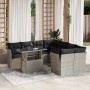 Set muebles jardín 9 pzas y cojines ratán sintético gris claro de , Conjuntos de jardín - Ref: Foro24-3266432, Precio: 675,93...