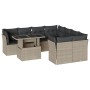 Set muebles jardín 9 pzas y cojines ratán sintético gris claro de , Conjuntos de jardín - Ref: Foro24-3266432, Precio: 675,93...
