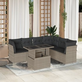 Set de sofás de jardín 7 pzas con cojines ratán PE gris claro de , Conjuntos de jardín - Ref: Foro24-3266612, Precio: 543,63 ...