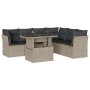 Set de sofás de jardín 7 pzas con cojines ratán PE gris claro de , Conjuntos de jardín - Ref: Foro24-3266612, Precio: 543,63 ...