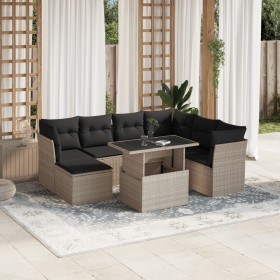 Set de sofás de jardín 8 pzas y cojines ratán sintético gris de , Conjuntos de jardín - Ref: Foro24-3266762, Precio: 591,34 €...