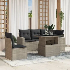 Set de sofás de jardín 6 pzas y cojines ratán sintético gris de , Conjuntos de jardín - Ref: Foro24-3267282, Precio: 470,35 €...
