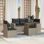 Set de sofás de jardín 6 pzas y cojines ratán sintético gris de , Conjuntos de jardín - Ref: Foro24-3267282, Precio: 452,02 €...