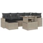 Set de sofás de jardín 7 pzas con cojines ratán PE gris claro de , Conjuntos de jardín - Ref: Foro24-3267422, Precio: 496,89 ...