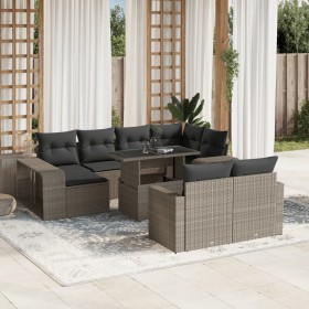 Set de sofás de jardín 11 pzas y cojines ratán sintético gris de , Conjuntos de jardín - Ref: Foro24-3274585, Precio: 715,00 ...