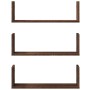 Estantes pared 3 uds madera ingeniería marrón roble 58x18x18cm de , Estantes y estanterías - Ref: Foro24-853287, Precio: 28,1...