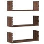 Estantes pared 3 uds madera ingeniería marrón roble 58x18x18cm de , Estantes y estanterías - Ref: Foro24-853287, Precio: 28,1...