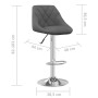 Taburete de cocina de terciopelo gris oscuro de , Taburetes de cocina - Ref: Foro24-335295, Precio: 78,14 €, Descuento: %