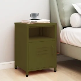 Bedside table in olive green steel, 35x35x51 cm by , Nightstands - Ref: Foro24-336216, Price: 75,73 €, Discount: %