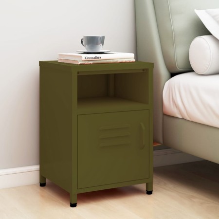 Mesita de noche acero verde oliva 35x35x51 cm de , Mesitas de noche - Ref: Foro24-336216, Precio: 76,94 €, Descuento: %