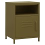 Mesita de noche acero verde oliva 35x35x51 cm de , Mesitas de noche - Ref: Foro24-336216, Precio: 76,94 €, Descuento: %