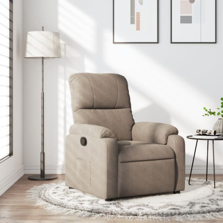 Sillón reclinable tela de microfibra gris taupe de , Sillones - Ref: Foro24-373449, Precio: 253,66 €, Descuento: %