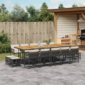 Garden dining set with 15-piece black synthetic rattan cushions by , Garden sets - Ref: Foro24-3211539, Price: 911,57 €, Disc...