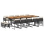 Set comedor de jardín con cojines 15 pzas ratán sintético negro de , Conjuntos de jardín - Ref: Foro24-3211539, Precio: 948,2...