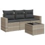 Set de sofás de jardín 4 pzas y cojines ratán sintético gris de , Sofás modulares de exterior - Ref: Foro24-3251009, Precio: ...