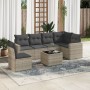 Set de sofás de jardín 7 pzas con cojines ratán PE gris claro de , Conjuntos de jardín - Ref: Foro24-3219032, Precio: 481,20 ...