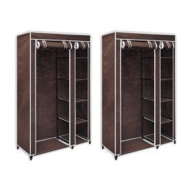 Armarios de tela marrón 2 unidades de vidaXL, Armarios roperos - Ref: Foro24-60722, Precio: 76,98 €, Descuento: %
