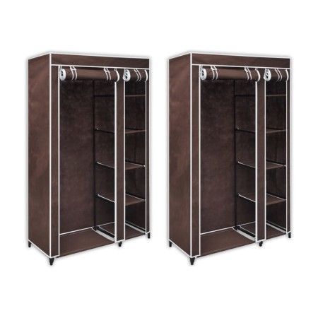 Armarios de tela marrón 2 unidades de vidaXL, Armarios roperos - Ref: Foro24-60722, Precio: 76,98 €, Descuento: %