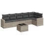 Set de sofás de jardín 7 pzas con cojines ratán PE gris claro de , Conjuntos de jardín - Ref: Foro24-3218992, Precio: 481,20 ...
